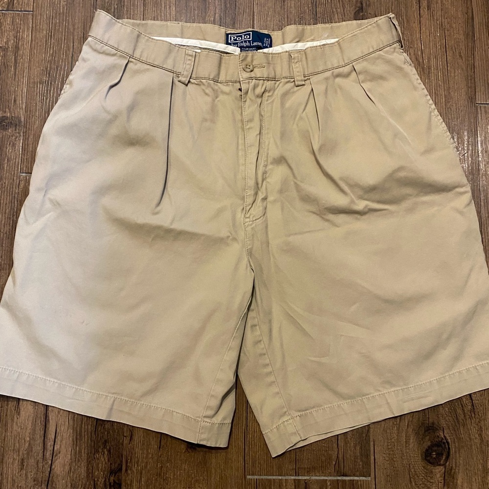 Polo by Ralph Lauren Tan Flat Front Shorts Timeless Style 35